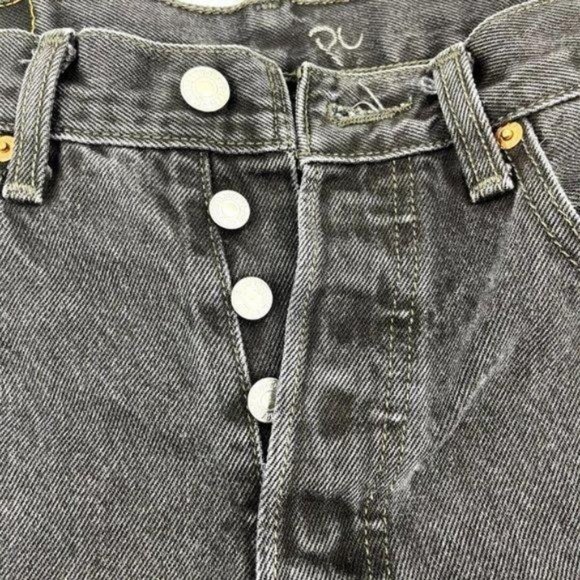 Levi's 501 Retro Straight Leg High Rise Black Jean - Picture 4 of 7